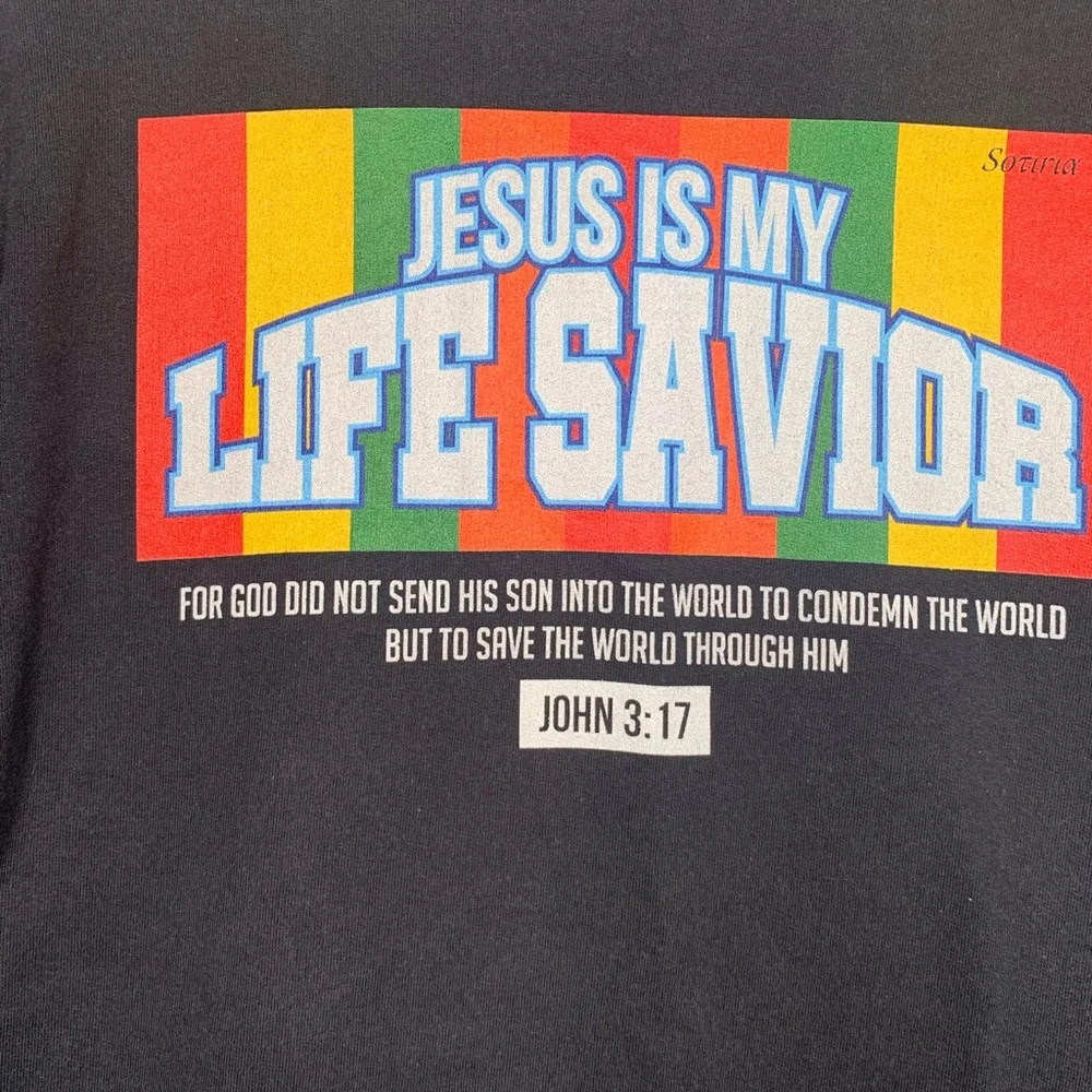 Mens XL Jesus Is My Life Savior Sweatshirt - Picture 3 of 4